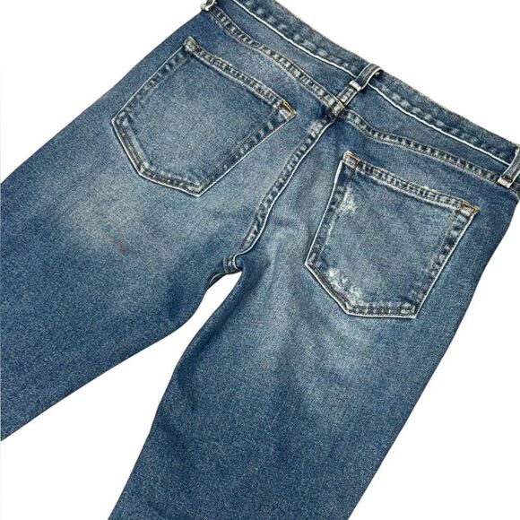 ASKK NY luxury Mid Rise marina blue Straight leg crop Japanese denim jeans sz 26 - Picture 6 of 8